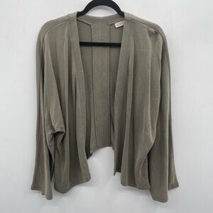 Logo by Lori Goldstein green open front soft stretchy natural earthy cardigan. M